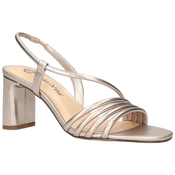 Bella Vita Zariah Leather Heeled Sandals, Size 9 WW, Minimalist Strappy Look - Picture 1 of 5